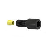 Flangeless Fitting Delrin®, Black 1/4-28 Flat-Bottom, for1/8" OD